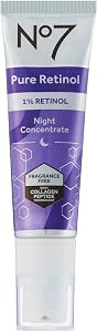 No7 Pure Retinol 1% Night Concentrate - Anti Wrinkle Retinol Serum with Collagen Peptides