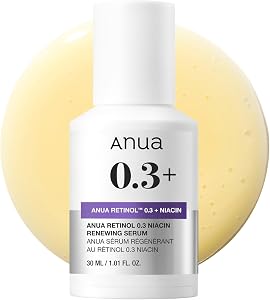 Anua Retinol Serum for Smooth & Renewed Texture, 0.3% Retinol, 5% Niacinamide, Hydrati