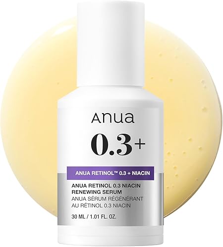 Anua Retinol Serum for Smooth & Renewed Texture, 0.3% Retinol, 5% Niac — Our hands-on testing setup for la mer vs la prairie serum