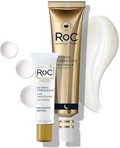 RoC Retinol Correxion Value Set Duo, Deep Wrinkle Anti-Aging Night Face Cream + Under Eye