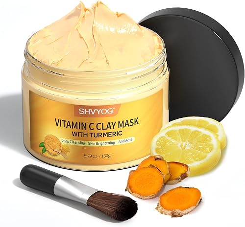SHVYOG Turmeric Vitamin C Clay Mask with Kaolin Clay for Dull & Blemis — Size, capacity and configuration compared